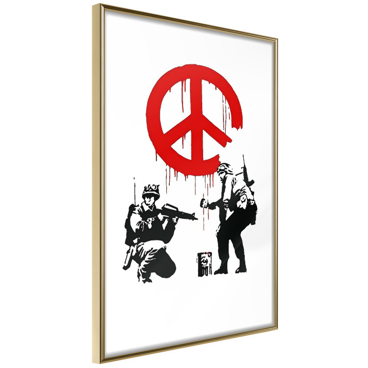 Poster CND Soldiers - soldiers painting a hippie symbol in Banksy style 132438 additionalImage 12
