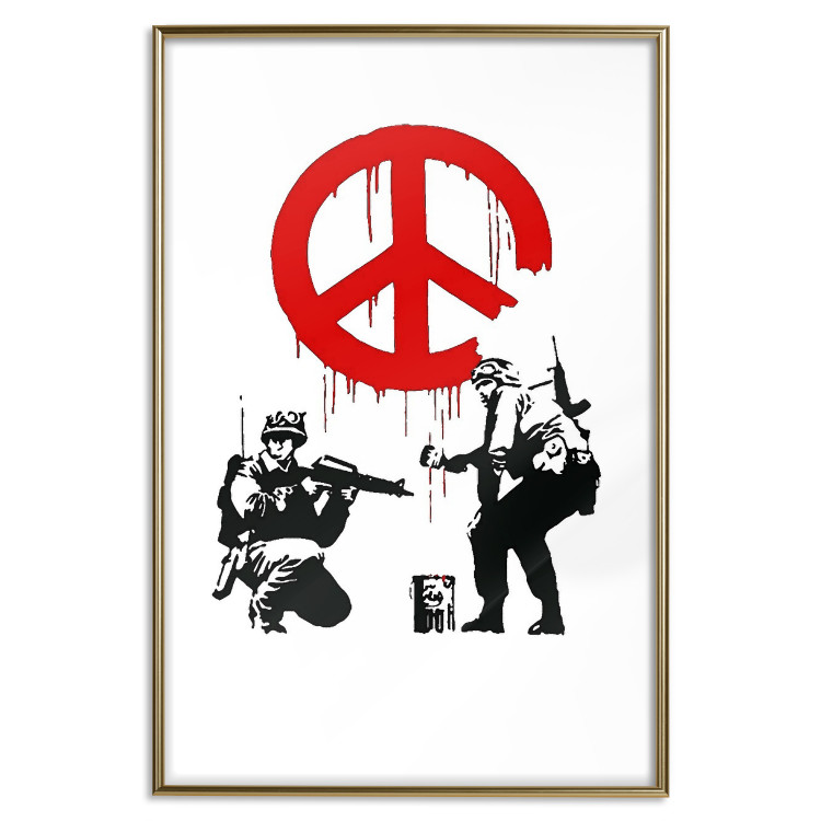 Poster CND Soldiers - soldiers painting a hippie symbol in Banksy style 132438 additionalImage 16