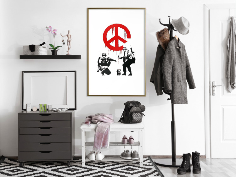 Poster CND Soldiers - soldiers painting a hippie symbol in Banksy style 132438 additionalImage 13