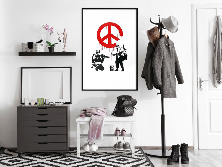 Poster CND Soldiers - soldiers painting a hippie symbol in Banksy style 132438 additionalImage 4