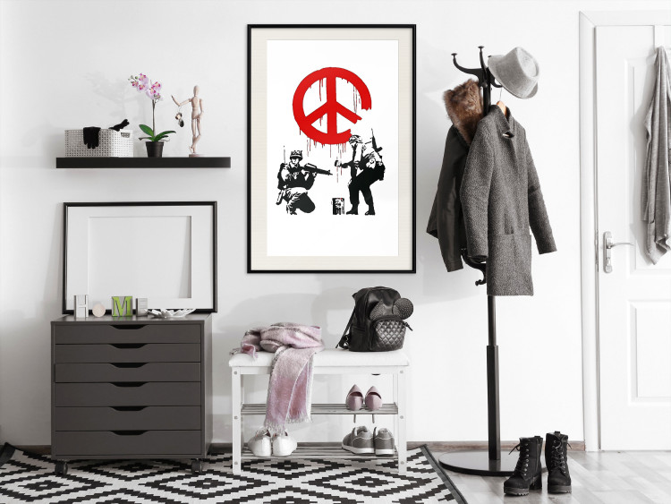 Poster CND Soldiers - soldiers painting a hippie symbol in Banksy style 132438 additionalImage 22