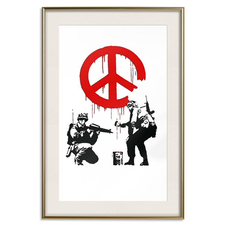 Poster CND Soldiers - soldiers painting a hippie symbol in Banksy style 132438 additionalImage 19