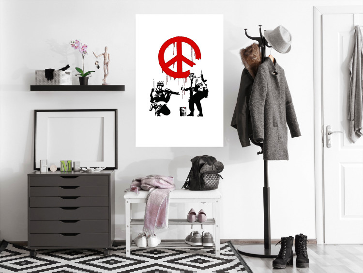 Poster CND Soldiers - soldiers painting a hippie symbol in Banksy style 132438 additionalImage 2