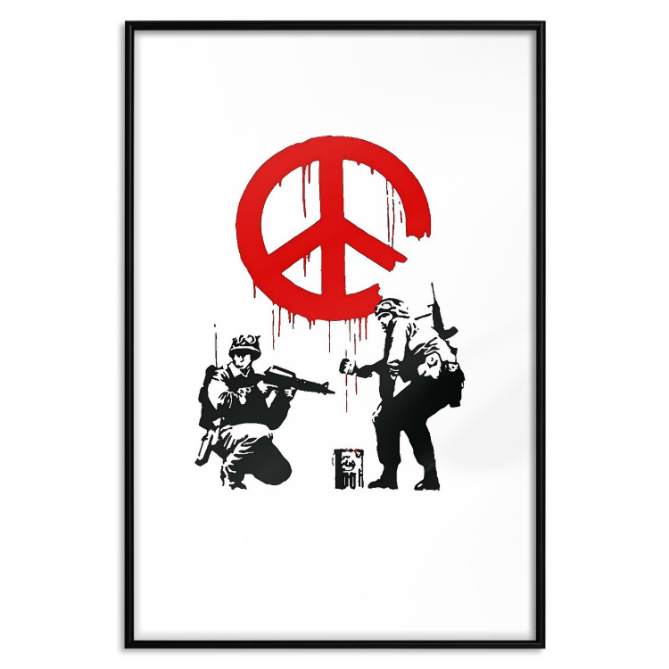 Poster CND Soldiers - soldiers painting a hippie symbol in Banksy style 132438 additionalImage 15