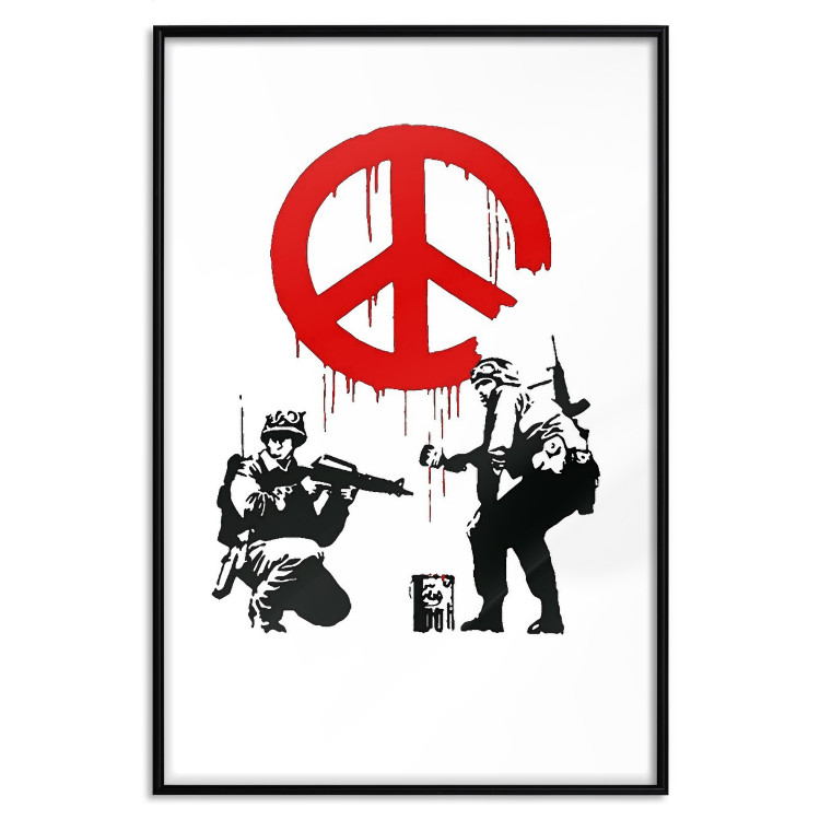 Poster CND Soldiers - soldiers painting a hippie symbol in Banksy style 132438 additionalImage 24