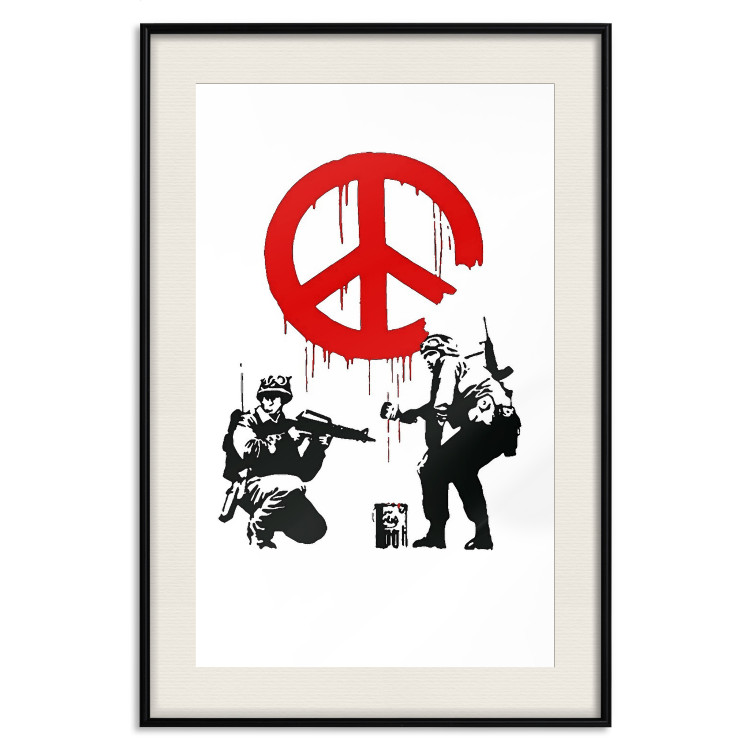 Poster CND Soldiers - soldiers painting a hippie symbol in Banksy style 132438 additionalImage 18