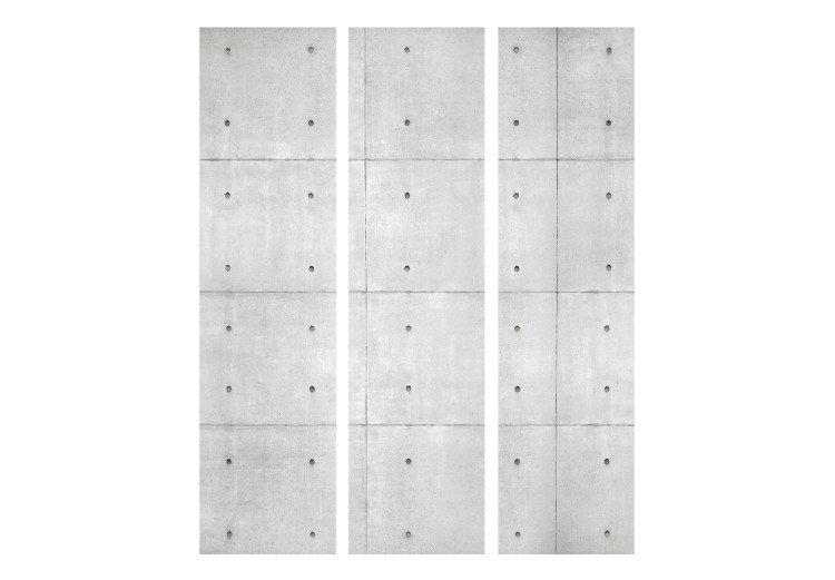 Room Separator Domino (3-piece) - simple composition with a gray concrete texture 133438 additionalImage 3