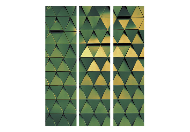 Room Divider Dragon Scales (3-piece) - shining geometric background in 3D form 133538 additionalImage 3