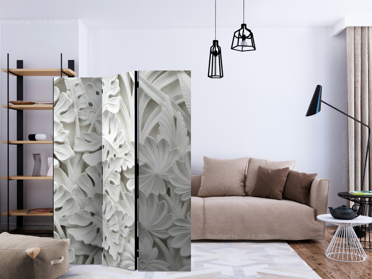 Room Divider Screen Artistry of Nature (3-piece) - composition of white floral ornaments 134338 additionalImage 4