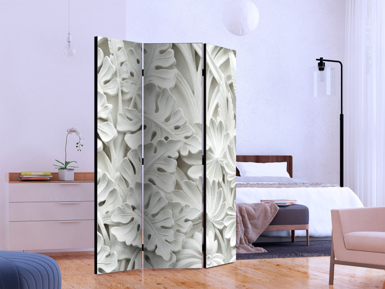 Room Divider Screen Artistry of Nature (3-piece) - composition of white floral ornaments 134338 additionalImage 2