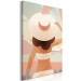 Canvas Art Print Girl in a hat on the beach - graphic with sea, woman and palm trees 135838 additionalThumb 2