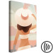 Canvas Art Print Girl in a hat on the beach - graphic with sea, woman and palm trees 135838 additionalThumb 6