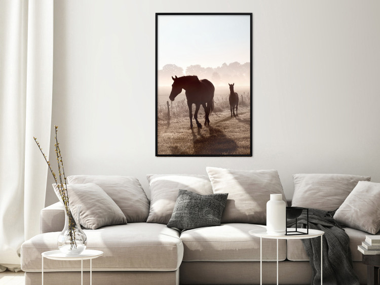 Poster Morning of Memories - landscape of running horses against a misty forest 138038 additionalImage 16