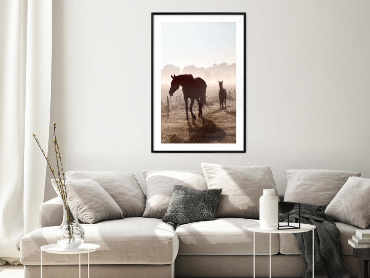 Poster Morning of Memories - landscape of running horses against a misty forest 138038 additionalImage 14