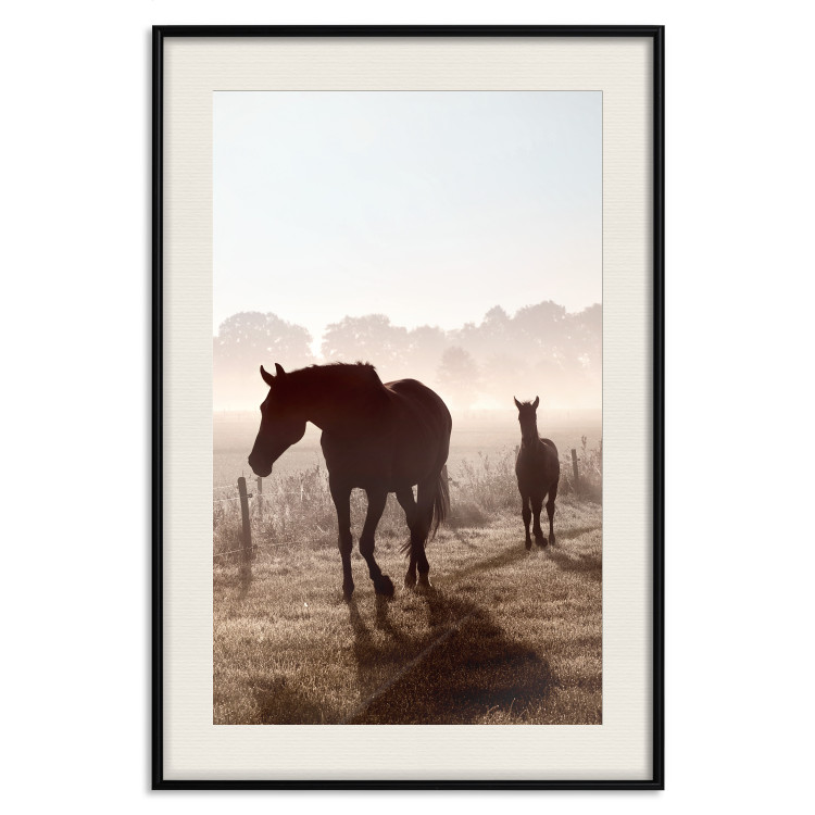 Poster Morning of Memories - landscape of running horses against a misty forest 138038 additionalImage 3
