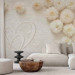 Wall Mural Flowers and love - a minimalist composition with nature and two hearts 138738