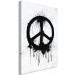 Canvas Symbol of Peace (1-piece) Vertical - black and white Banksy-style sign 142438 additionalThumb 2