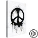 Canvas Symbol of Peace (1-piece) Vertical - black and white Banksy-style sign 142438 additionalThumb 6