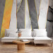 Wall Mural Marble and gold - background with geometric combination of stripes in grey 143338