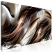 Canvas Art Print Streaks (1-piece) Narrow - gray-brown abstraction in delicate waves 143738 additionalThumb 2