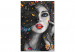Paint by Number Kit Beautiful Eyes - Woman With Red Lips and a Cat With a Blue Collar 144138 additionalThumb 4