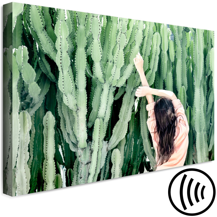 Canvas Print Cactus Landscape (1-piece) - female figure and green plants 144338 additionalImage 6