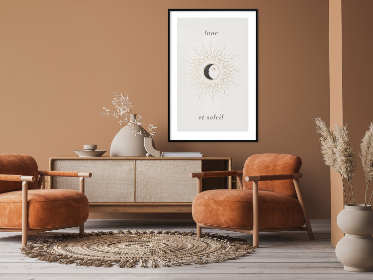 Wall Poster Moon and Sun - Graphical Representation of Celestial Bodies in Bright Tones 146138 additionalImage 13