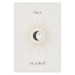 Wall Poster Moon and Sun - Graphical Representation of Celestial Bodies in Bright Tones 146138