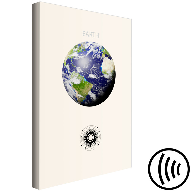Canvas Art Print Green Planet - Earth and Abstract Composition With Solar System 146238 additionalImage 6