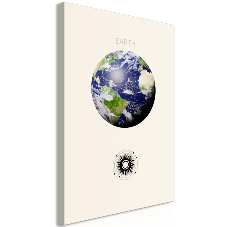 Canvas Art Print Green Planet - Earth and Abstract Composition With Solar System 146238 additionalImage 2