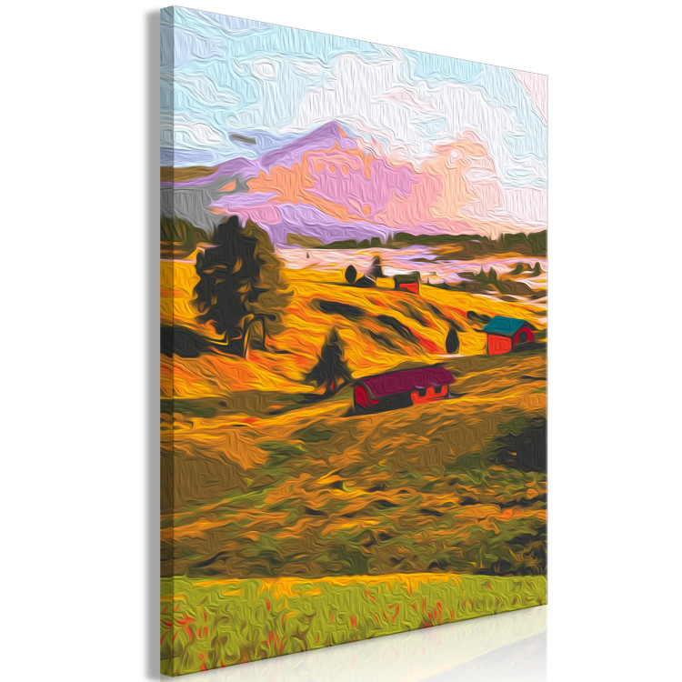 Paint by Number Kit Autumn Village - Landscape of a Sunny Valley against a Pink Sky 146538 additionalImage 6
