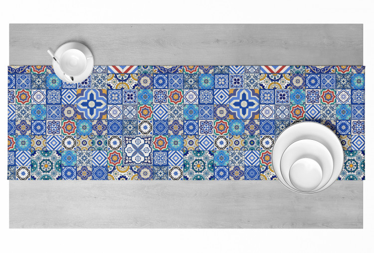 Table Runner Blue connections - a motif inspired by patchwork ceramics 147238 additionalImage 4