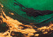 Canvas Painted Abstraction - Streaks of Black and Gold Against a Deep Green Background 148438 additionalThumb 5