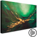 Canvas Painted Abstraction - Streaks of Black and Gold Against a Deep Green Background 148438 additionalThumb 6