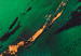 Canvas Painted Abstraction - Streaks of Black and Gold Against a Deep Green Background 148438 additionalThumb 4