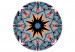 Round Canvas Openwork Mandala - An Oriental Black Star on a Background of Blue and Pink 148738