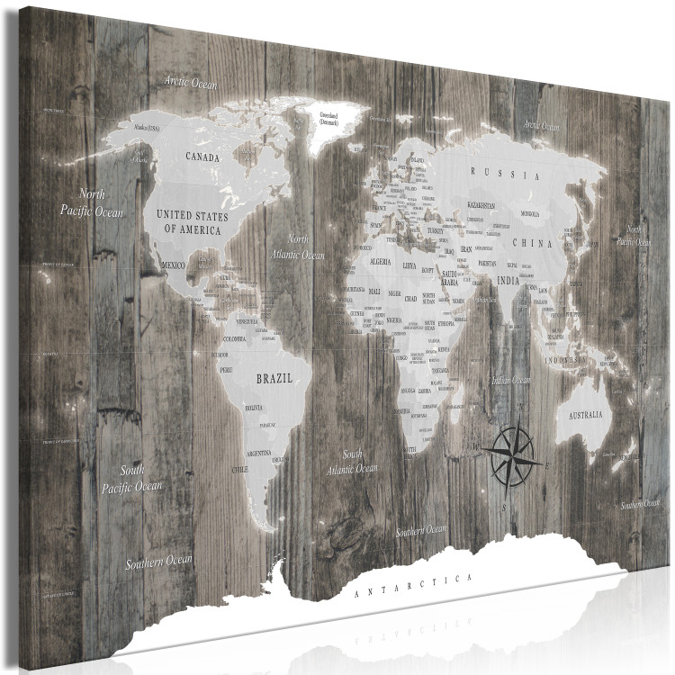Large canvas print World Map: Wooden World [Large Format] 149138 additionalImage 2