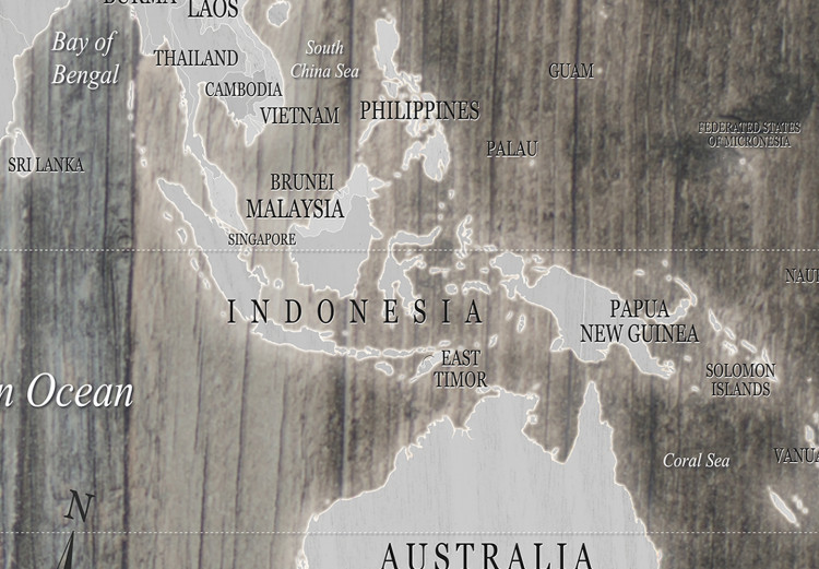 Large canvas print World Map: Wooden World [Large Format] 149138 additionalImage 3