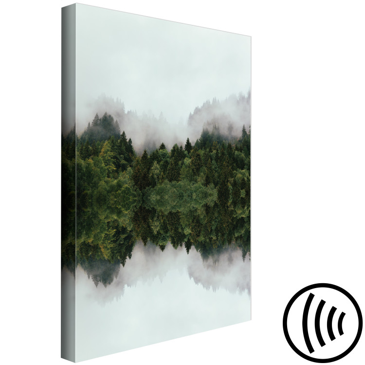 Canvas Art Print Waterside Landscape (1-piece) - mist and trees in a woodland scene 149638 additionalImage 6