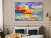 Canvas Print Seascape - Painted Sun at Sunset in Vivid Colors 149838 additionalThumb 3