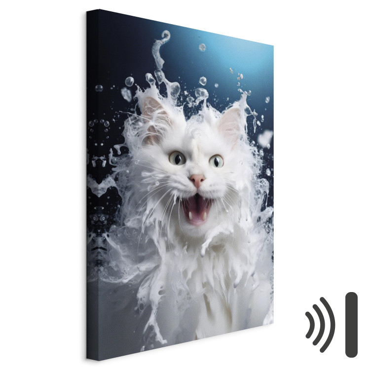 Canvas Print AI Norwegian Forest Cat - Wet Animal Fantasy Portrait - Vertical 150238 additionalImage 8