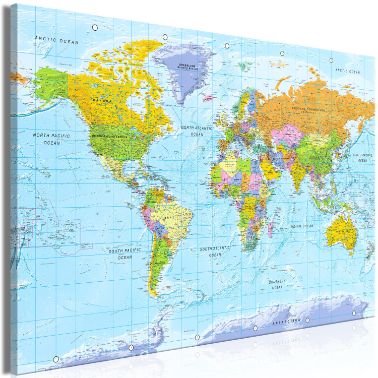 Large canvas print World map with colored countries [Large Format] 150738 additionalImage 2