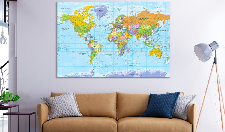 Large canvas print World map with colored countries [Large Format] 150738 additionalImage 5