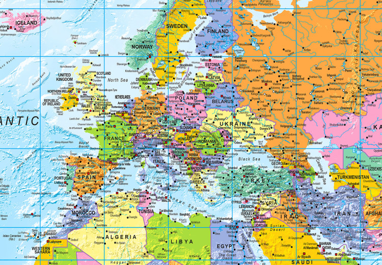 Large canvas print World map with colored countries [Large Format] 150738 additionalImage 4