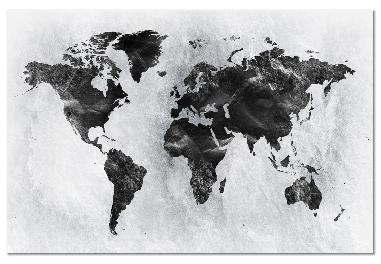 Large canvas print White and Black Map [Large Format] 150838