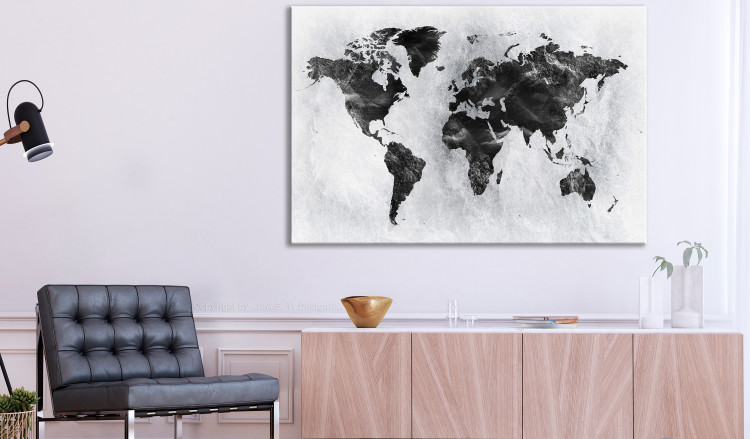 Large canvas print White and Black Map [Large Format] 150838 additionalImage 5