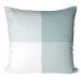Decorative Microfiber Pillow Blue Squares - Geometric Composition With Many Shades 151338