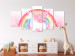Canvas Art Print The Pink Power of the Unicorn - A Winged Animal Against a Rainbow Background 151438 additionalThumb 3