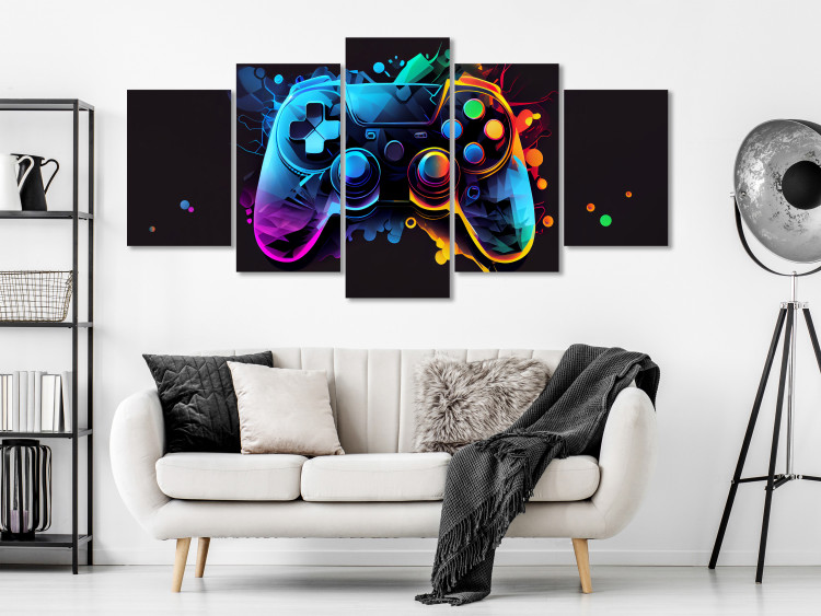 Canvas Art Print Colorful Controller - A Multi-Colored Gaming Design for the Gamer’s Room 151838 additionalImage 3
