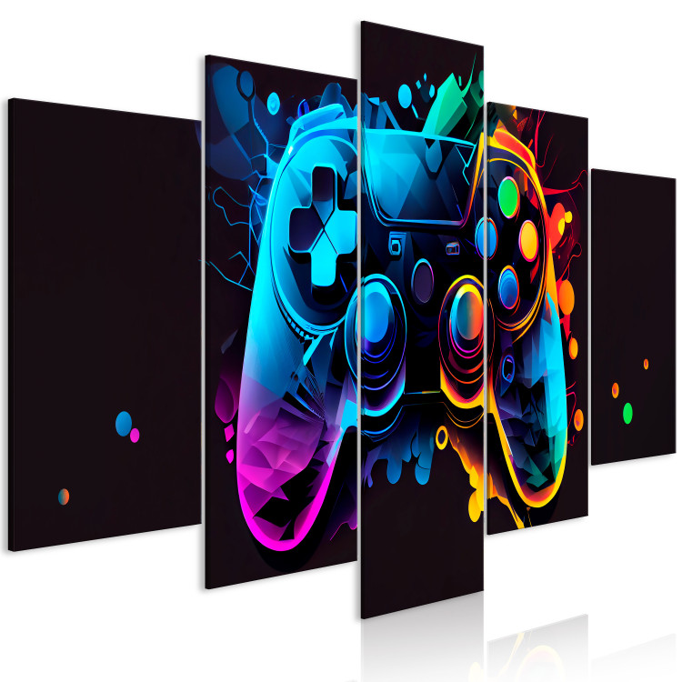 Canvas Art Print Colorful Controller - A Multi-Colored Gaming Design for the Gamer’s Room 151838 additionalImage 2